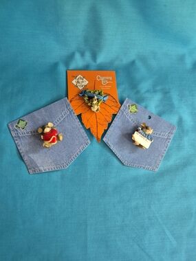 Charming Tails Leaf and Acorn Club Pins Exclusive Lot of 3 Thank You Hello Heart